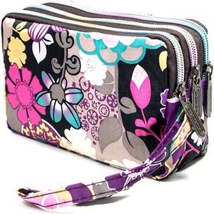 Large Capacity Wristlet Wallet - Women Printed Nylon Waterproof Handbag Clutch